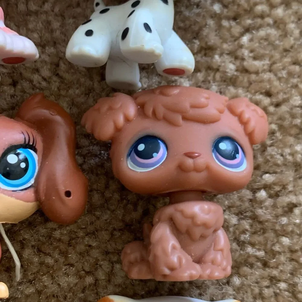 Littlest pet shop lot of 9 dogs poodle Dalmatian collie